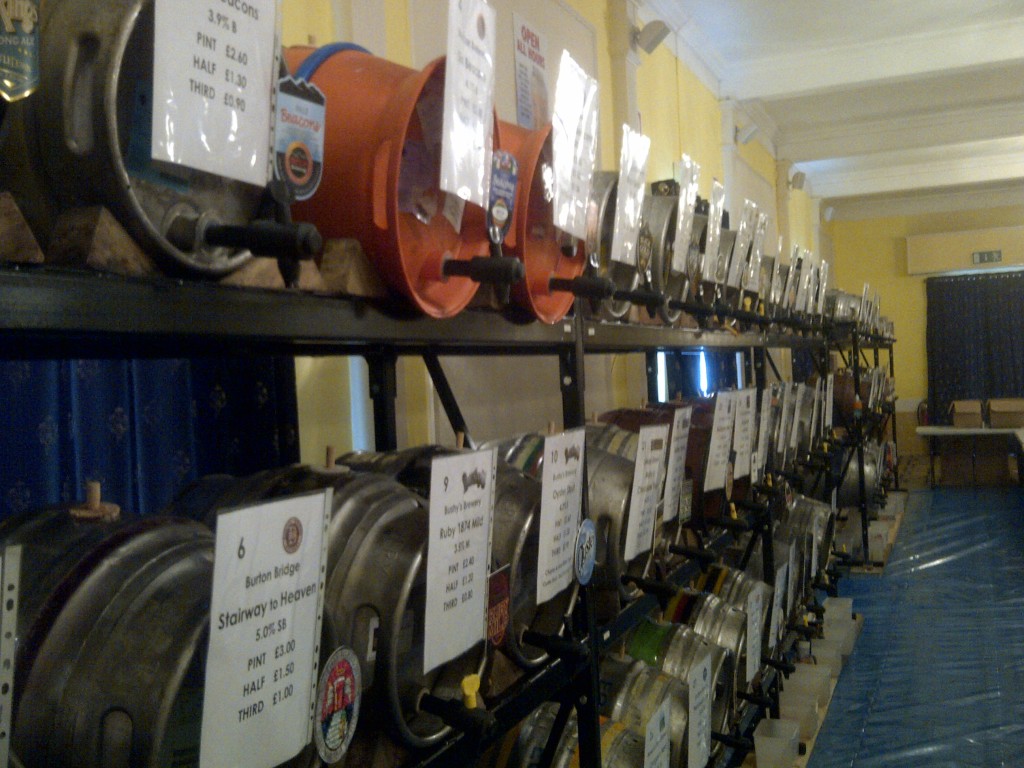 Beers racked and ready to serve
